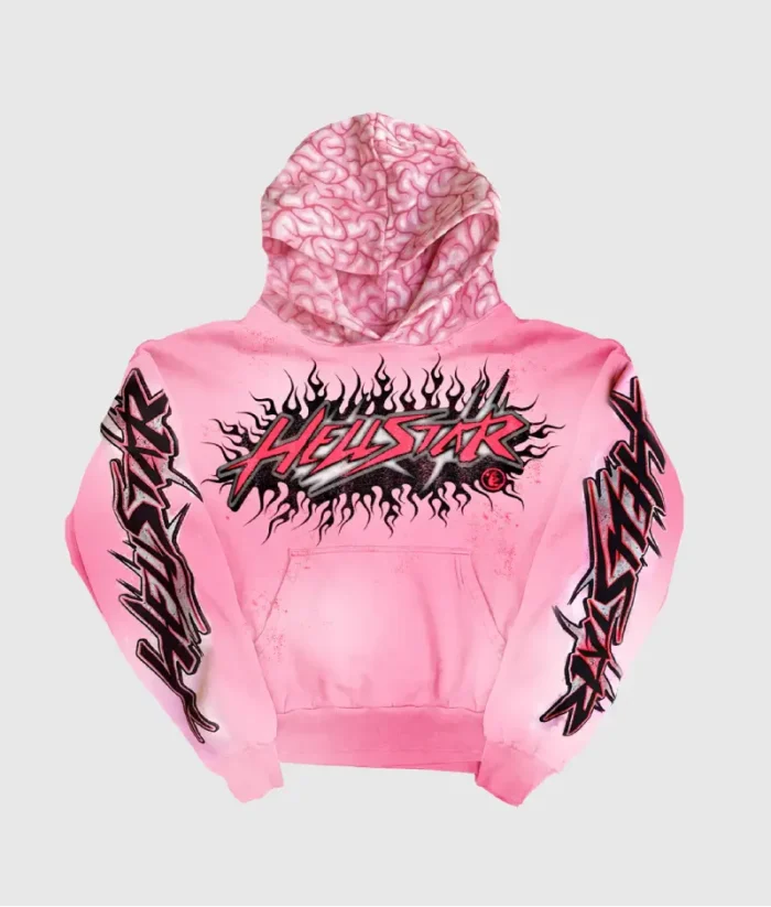 Hellstar Brainwashed Pink Hoodie with Brain