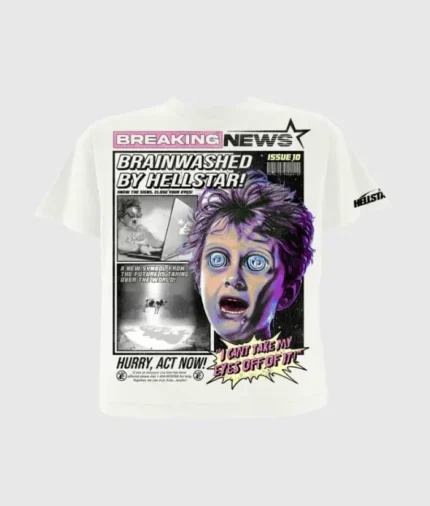 Hellstar Breaking News White T-Shirts