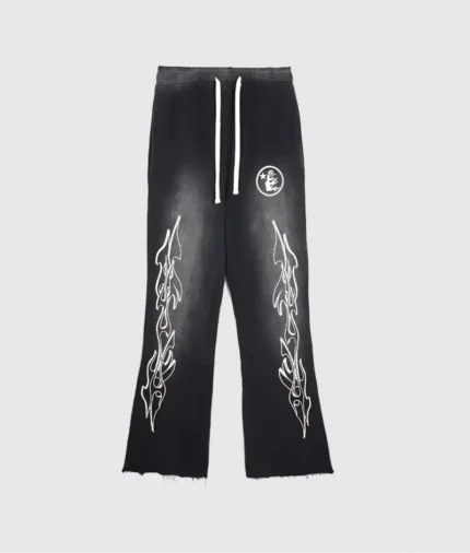 Hellstar Flame Flare Black Sweatpants