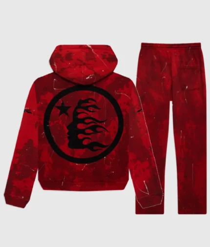 Hellstar Sport Red Tye-Dye Skull Tracksuit